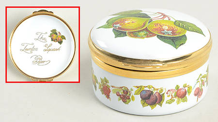 Pomona 1.5" Round Enamel Box W/Hinged Lid