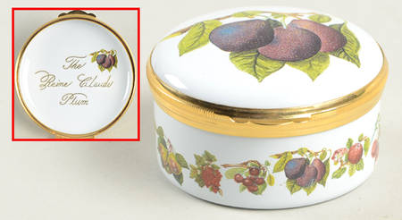 Pomona 1.5" Round Enamel Box W/Hinged Lid