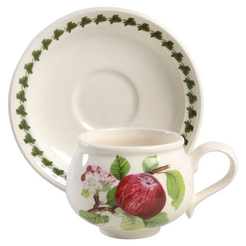 Pomona Romantic Footed Cup & Saucer Set w/Laurel