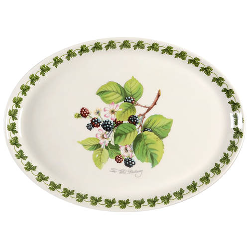 Pomona 13" Oval Steak Platter with Laurel Border