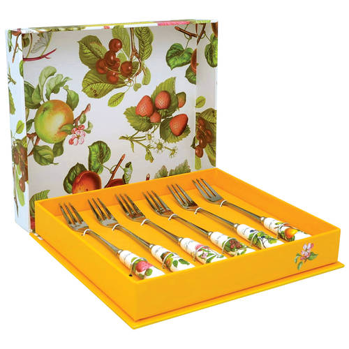 Pomona Individual Pastry Fork - Set of 6 Motifs Boxed