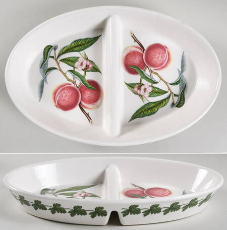 Pomona 14" Oval Divided Vegetable Bowl by Portmeirion