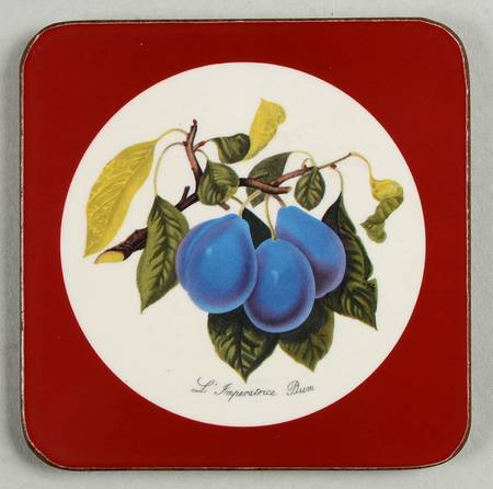 Pomona Square Coaster w/Corkback & Red Border