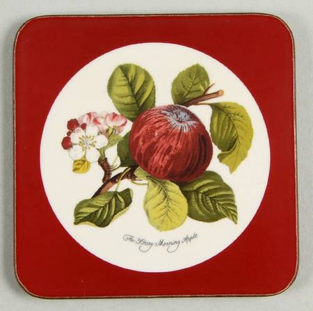 Pomona Square Coaster w/Corkback & Red Border