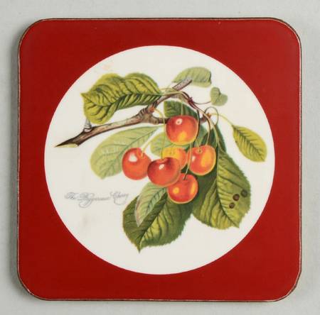 Pomona Square Coaster w/Corkback & Red Border