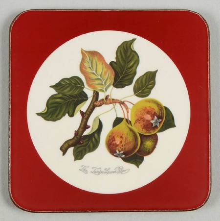 Pomona Square Coaster w/Corkback & Red Border