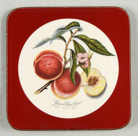 Pomona Square Coaster w/Corkback & Red Border