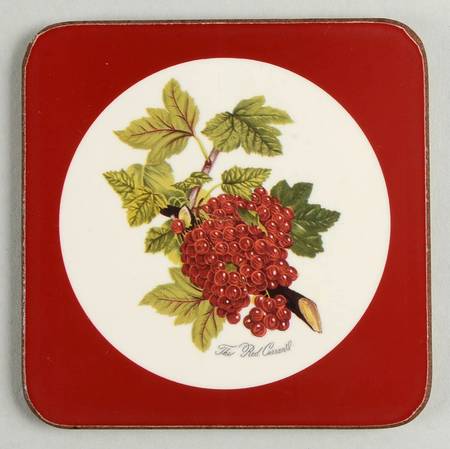 Pomona Square Coaster w/Corkback & Red Border