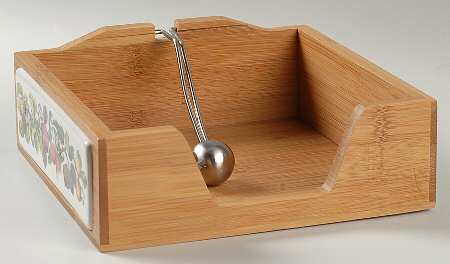 Pomona 7" Bamboo Dinner Napkin Holder with Weight