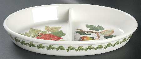 Pomona 11" Oval Divided Vegetable Bowl by Portmeirion