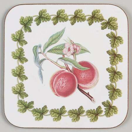 Pomona Square Cork Back Coaster with Laurel Border