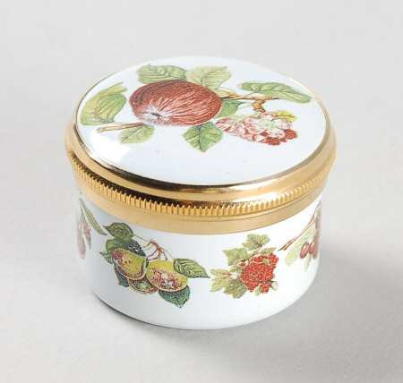 Pomona 1" Round Enamel Box & Lid