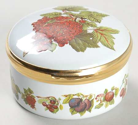 Pomona 2" Round Enamel Box W/Hinged Lid