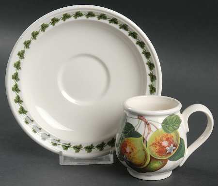 Pomona Romantic Mocha Cup & Saucer Set w/Laurel