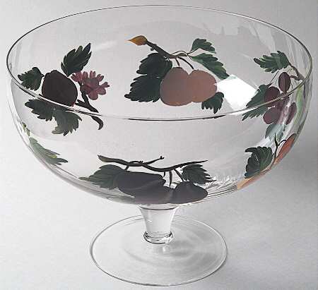 Pomona Hand Painted Glass Comport