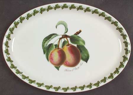 Pomona 13" Oval Steak Platter with Laurel Border