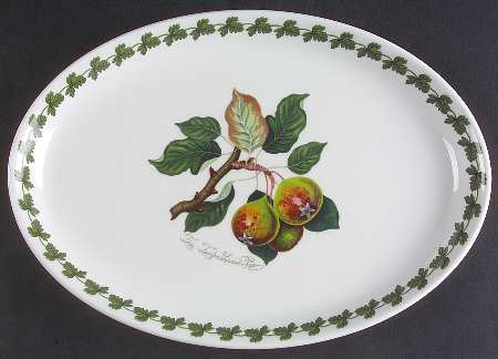 Pomona 13" Oval Steak Platter with Laurel Border