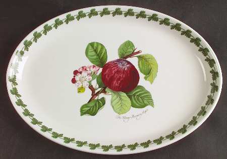 Pomona 13" Oval Steak Platter with Laurel Border