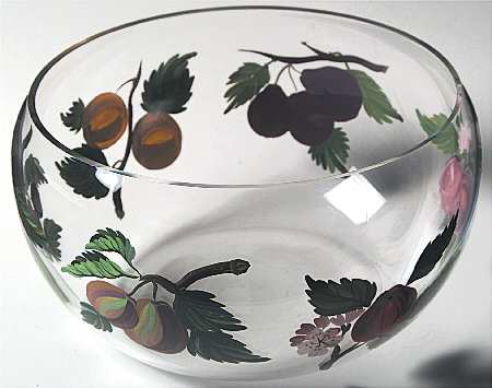 Pomona Hand Painted Glass Salad Bowl