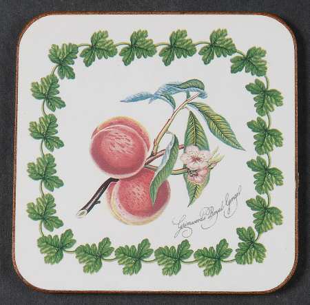 Pomona Square Cork Back Coaster with Laurel Border by Portmeirion
