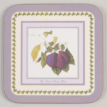 Pomona Square Coaster w/Corkback & Purple Border