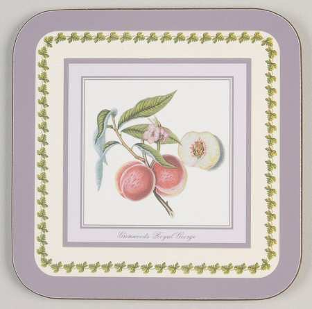 Pomona Square Coaster w/Corkback & Purple Border