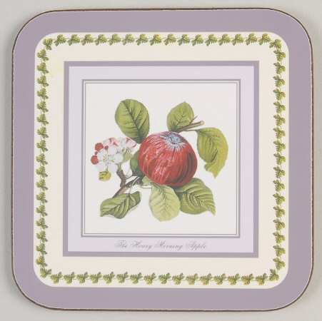 Pomona Square Coaster w/Corkback & Purple Border