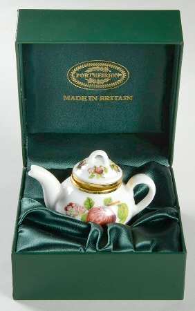 Pomona Tea Pot Miniature Box with Hinged Lid & Case