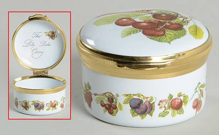Pomona 1.5" Round Enamel Box W/Hinged Lid