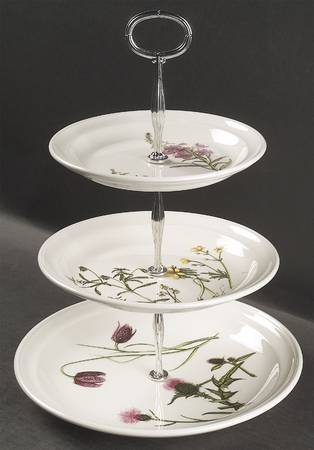 The Queen's Hidden Garden 13 7/8"-14 1/4" 3-Tiered Serving Tray(DP,SP,BB) HC
