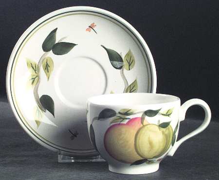 Summer Fruit Traditional Footed Cup & Saucer Set