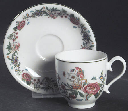 Summer Garland Footed Demitasse Cup & Saucer Set