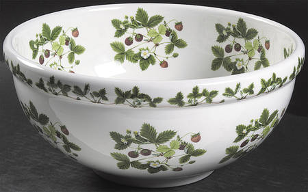 Summer Strawberries 11" Large Salad Serving Bowl