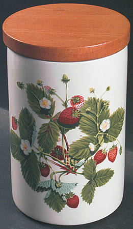 Summer Strawberries Extra Large Canister & Wood Lid