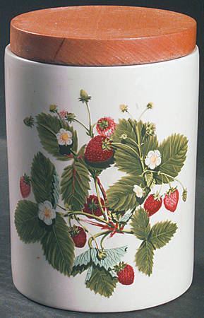 Summer Strawberries Medium Canister & Wood Lid