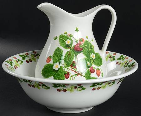 Summer Strawberries 56 Oz Pitcher and Bowl Set