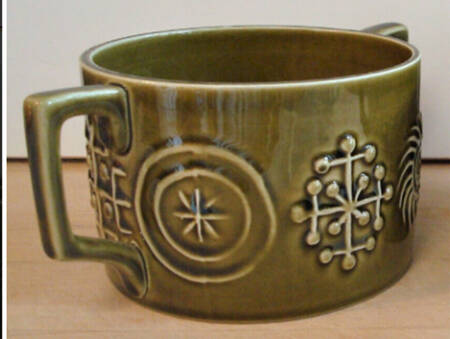 Totem Olive Green Flat Cream Soup Bowl