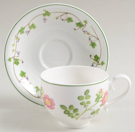 Welsh Wild Flowers Flat Cup & Saucer Set