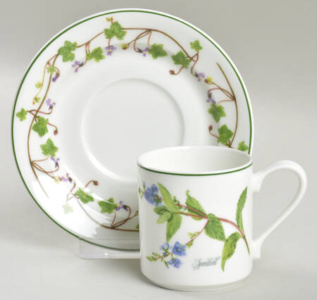 Welsh Wild Flowers Flat Demitasse Cup & Saucer Set