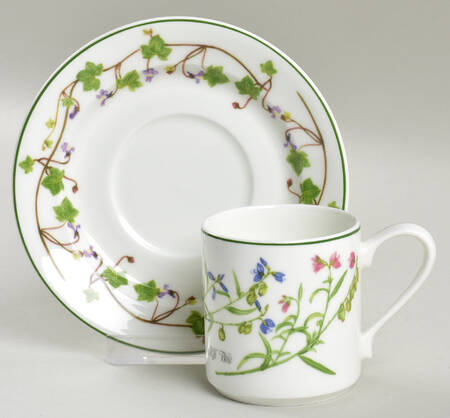 Welsh Wild Flowers Flat Demitasse Cup & Saucer Set