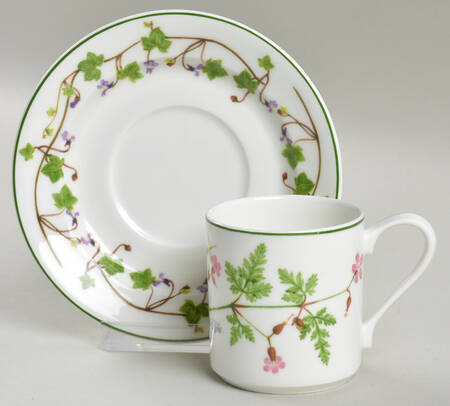 Welsh Wild Flowers Flat Demitasse Cup & Saucer Set