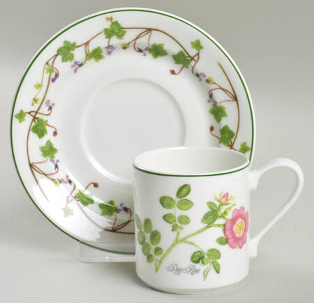Welsh Wild Flowers Flat Demitasse Cup & Saucer Set