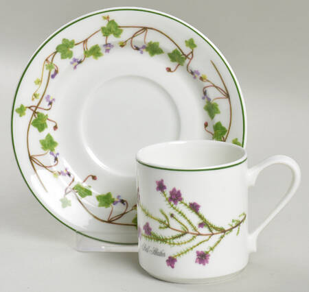 Welsh Wild Flowers Flat Demitasse Cup & Saucer Set