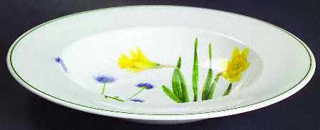 Welsh Wild Flowers Large Rim Soup Bowl