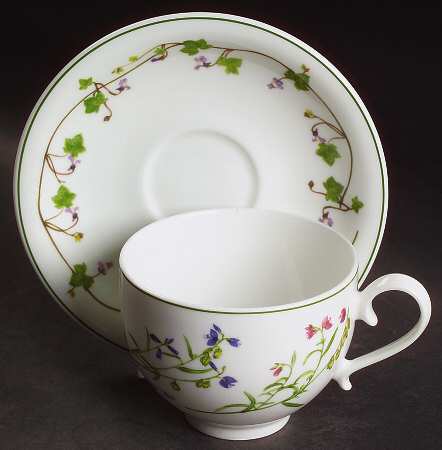 Welsh Wild Flowers Flat Cup & Saucer Set
