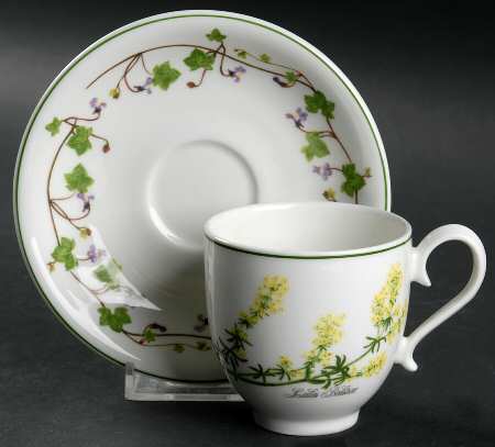 Welsh Wild Flowers Footed Demitasse Cup & Saucer Set