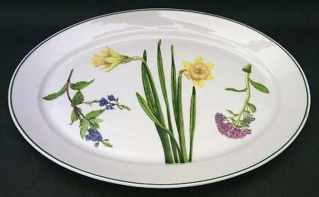 Welsh Wild Flowers 15" Oval Serving Platter