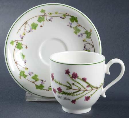 Welsh Wild Flowers Footed Demitasse Cup & Saucer Set