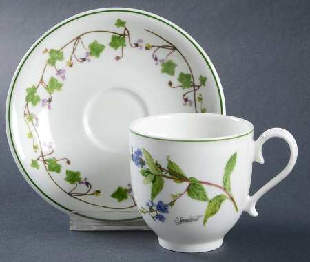 Welsh Wild Flowers Footed Demitasse Cup & Saucer Set