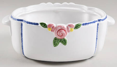 Cottage Rose Oval Vegetable No Lid